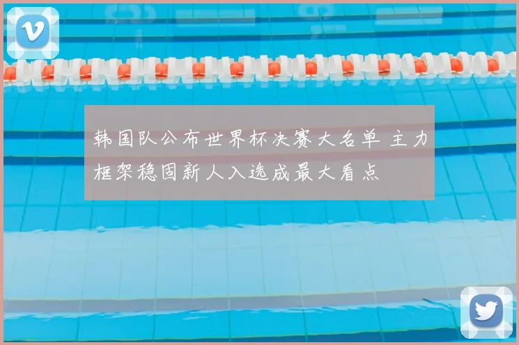 韩国队公布世界杯决赛大名单 主力框架稳固新人入选成最大看点